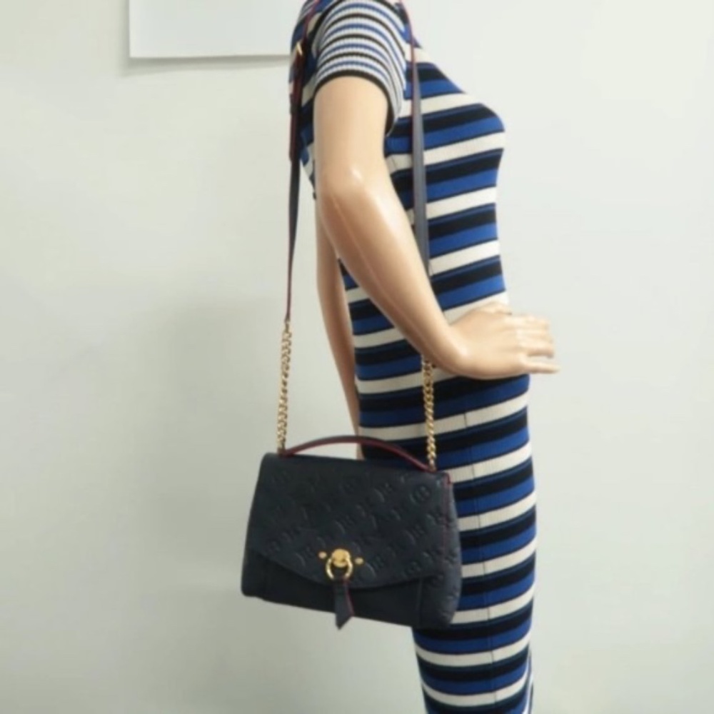 100% Authentic Louis Vuitton Blanche Navy Monogram Empreinte Leather Satchel Bag - Picture 12 of 12